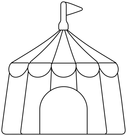 Circus Tent Emoji Coloring Page